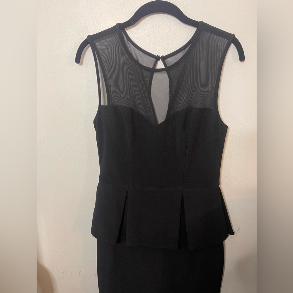 Body con black midi dress with lace
